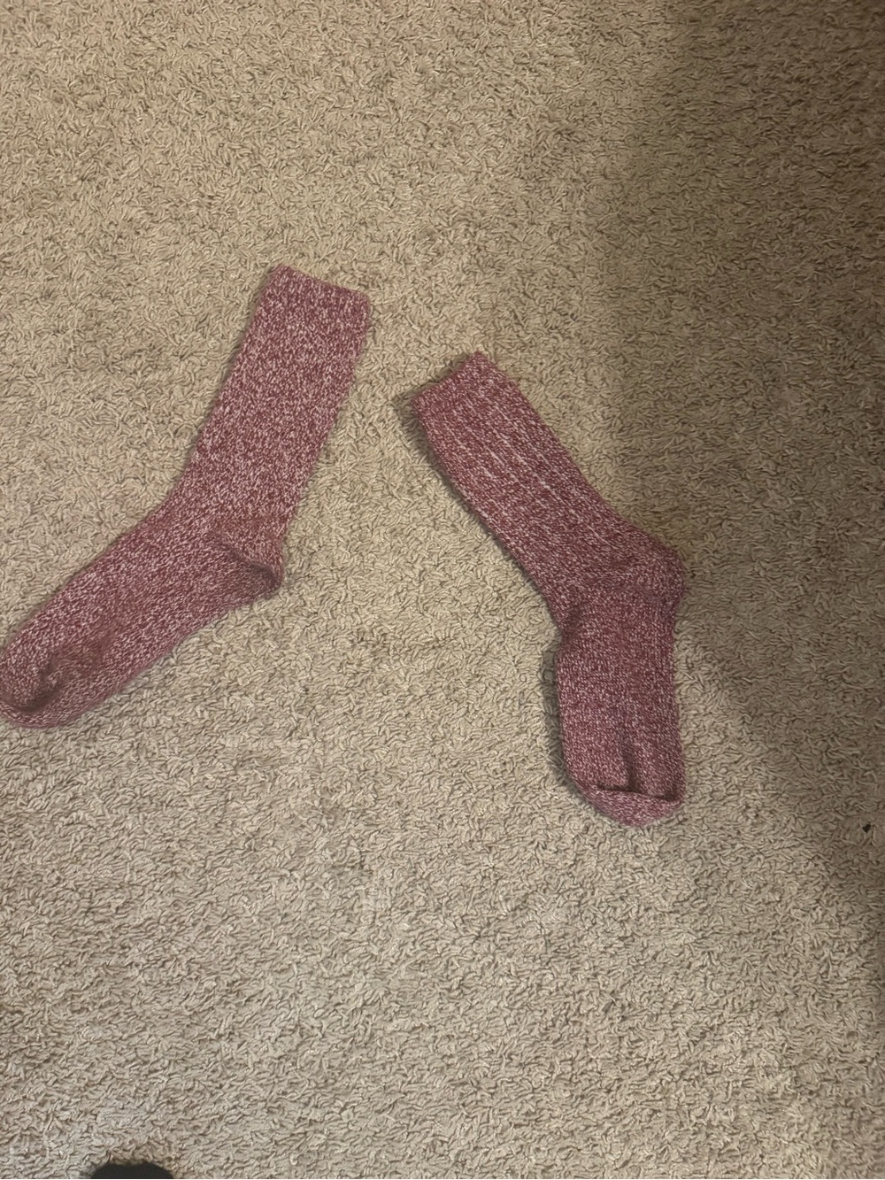 Women’s Maroon Heather Knit Crew Socks